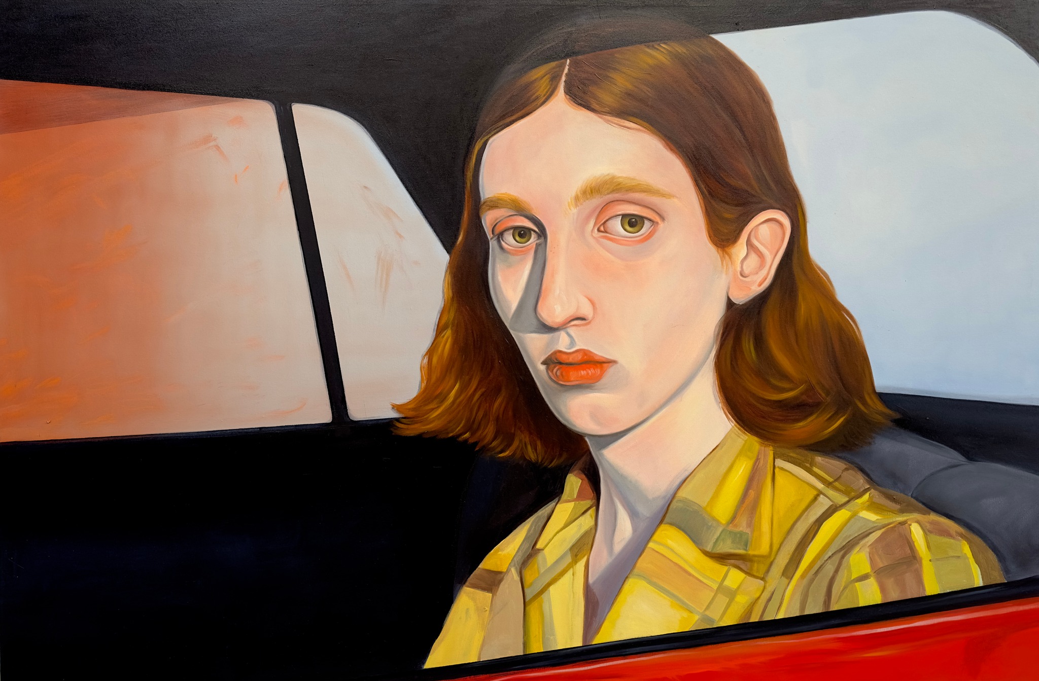 Retrato clásico dentro de un coche · Carla Fuentes